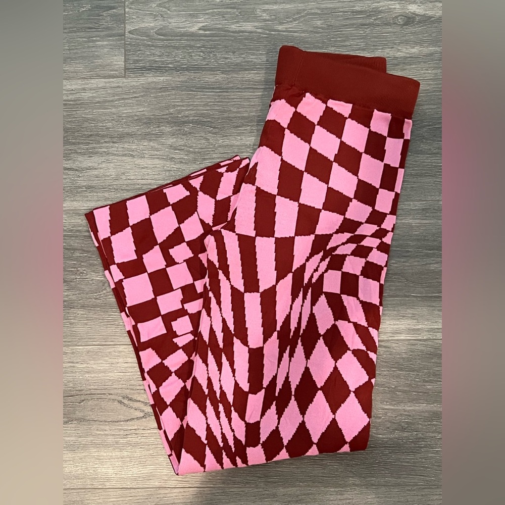 NWOT Daydreamer Retro Wave Checkered Knit Pants